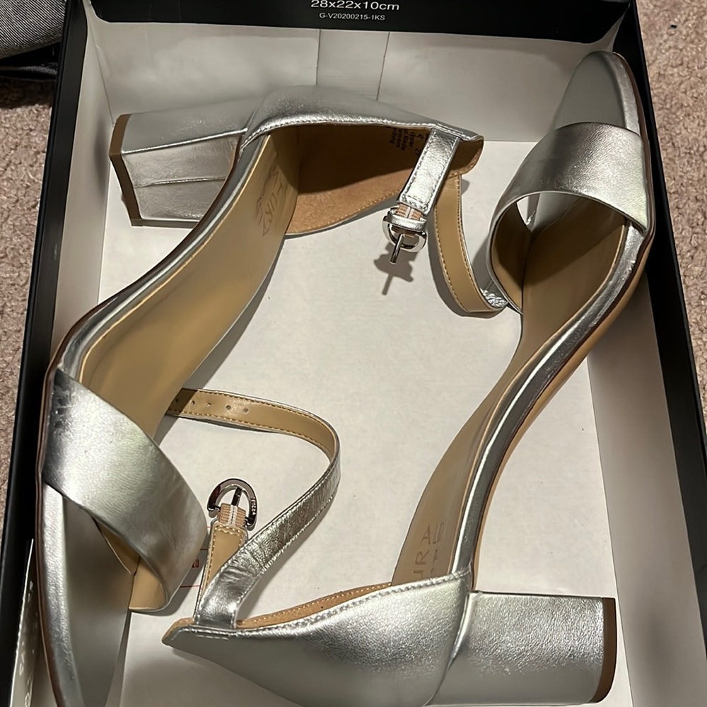 Silver leather sandals